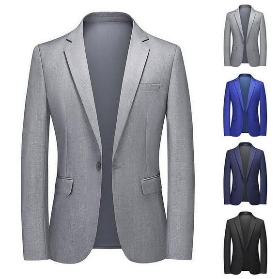 Miluxas Men's Casual Blazer Two Button Sport Coats Lightweight Printed Lining Suit Jacket Navy