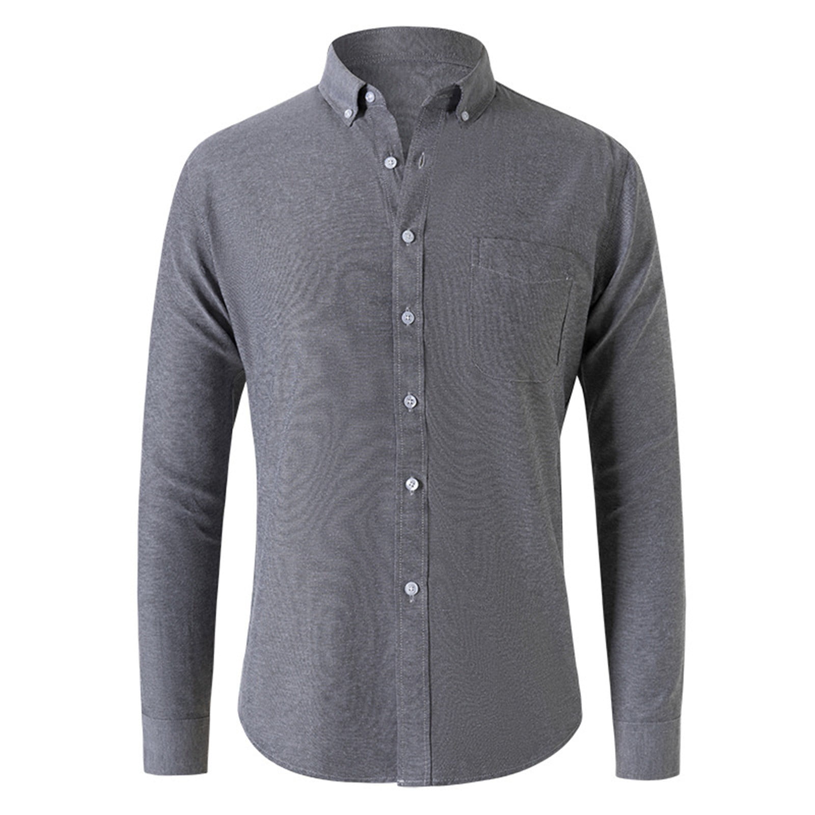 Men's Washed Oxford Button Down Long Sleeve Shirt