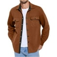 thumbnail image 1 of Miluxas Men's Casual Shirt Jacket Lightweight Shacket Jacket Quilted Button Down Jackets Brown, 1 of 8