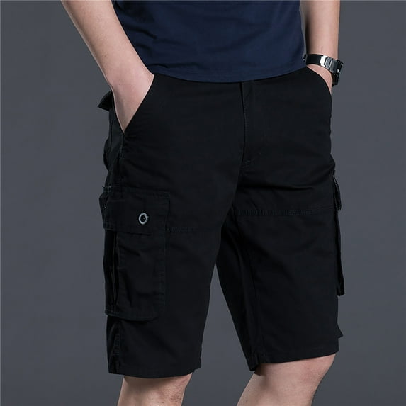Miluxas Men's Classic Cargo Stretch Short Clearance Black 12(2XL)