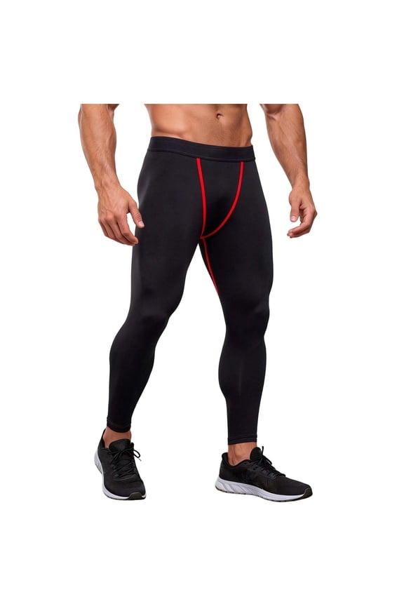Men's Compression Pants, Athletic Sports Leggings & Running Tights, Base Layer Bottoms Red XXL(XXL)
