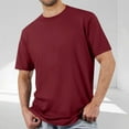 thumbnail image 1 of Miluxas Men's Cotton T-Shirt Short Sleeve Crew Neck Tee Shirts Casual Solid Basic Tops Wine S(S), 1 of 7