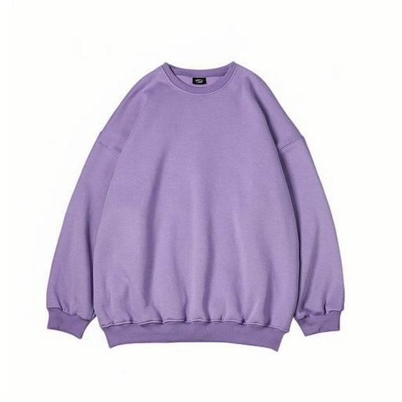 Miluxas Men's Crewneck Sweatshirt Thick Loose fit Soft Basic Pullover Sweatshirt Purple 18(XXXXXL)