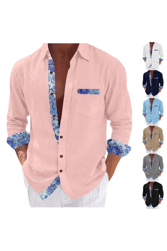 Men’s Dress Shirts Long Sleeve Button Down Business formal Shirt Collar Cuff Casual Shirt Wedding White XL(XL)