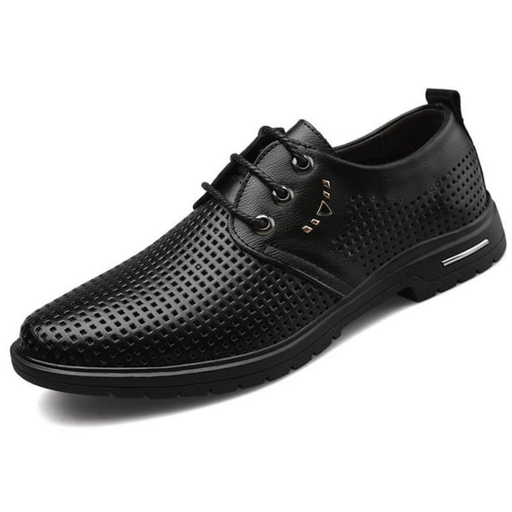 Miluxas Men's Dress Shoes Leather Eyelet Shoes Formal Slip on Dress Shoes for Men Business Derby Shoes