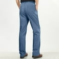 thumbnail image 1 of Miluxas Men's Elastic Waist Relaxed Straight Leg Baggy Pull On Work Casual Lounge Pants Blue, 1 of 3