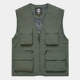 thumbnail image 1 of Miluxas Men’s Fishing Vest Summer Outdoor Work Safari Travel Photo Vests with Multi Pockets for Men Army Green 4(L), 1 of 4