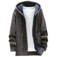 thumbnail image 1 of Miluxas Men's Fleece Heavyweight Full Zip Hoodie Sweatshirt Jacket Hooded for Men Coffee, 1 of 4
