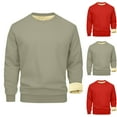 thumbnail image 1 of Miluxas Men's Fleece Sweatshirt Sherpa Lined Crewneck Basic Winter Thick Pullover Tops Red, 1 of 5
