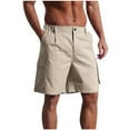 thumbnail image 1 of Miluxas Men's Golf Shorts Stretch Hiking Casual Lightweight Work Flat Front Dress Shorts Pockets Khaki L(L), 1 of 5