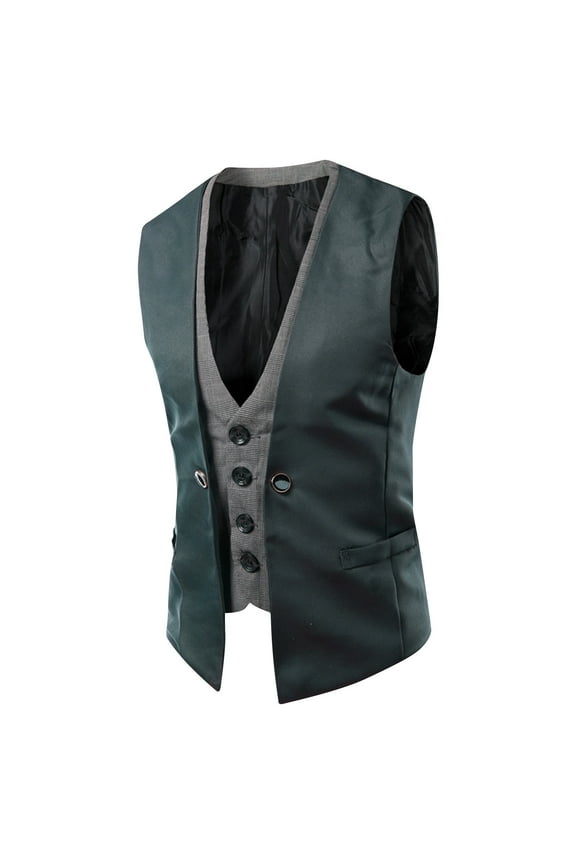 Men's Gothic formal dress, vest, medieval court dress, jacquard retro slim fit vest, sleeveless and hooded casual jacket Gray