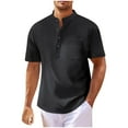 thumbnail image 1 of Miluxas Men's Henley Shirts Clearance Short Sleeve Casual Button Up Basic Pocket Tee Shirts Black XXXL(XXXL), 1 of 8