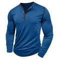 thumbnail image 1 of Miluxas Men's Henley Shirts Long Sleeve Casual Pullover T-Shirt Fashion Basic Button Shirtst Blue, 1 of 6