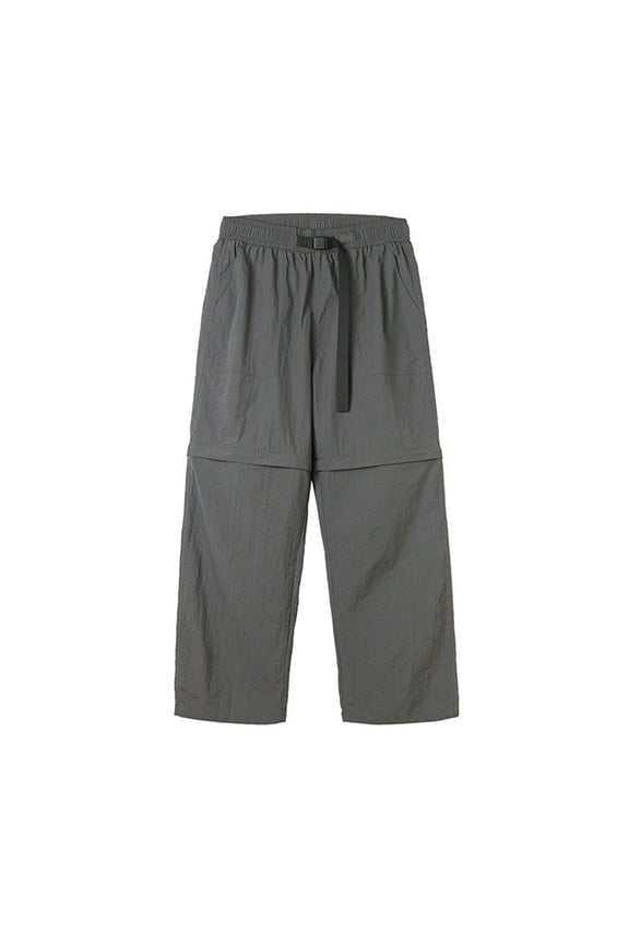 Men's-Hiking-Pants Convertible Quick-Dry Water-Resistant Lightweight Zip-off Outdoor with 5 Deep Pockets Dark Gray
