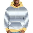 thumbnail image 1 of Miluxas Men's Hooded Sweatshirts Long Sleeve Winter Hoodies Pullover Sweatshirts with Pockets Light Blue, 1 of 4