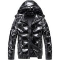 thumbnail image 1 of Miluxas Men's Hooded Winter Coat Warm Puffer Jacket Thicken Cotton Coat with Removable Hood Black 10(XL), 1 of 4