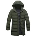 thumbnail image 1 of Miluxas Men's Hooded Winter Coat Warm Puffer Jacket Thicken Cotton Coat with Removable Hood Army Green, 1 of 2