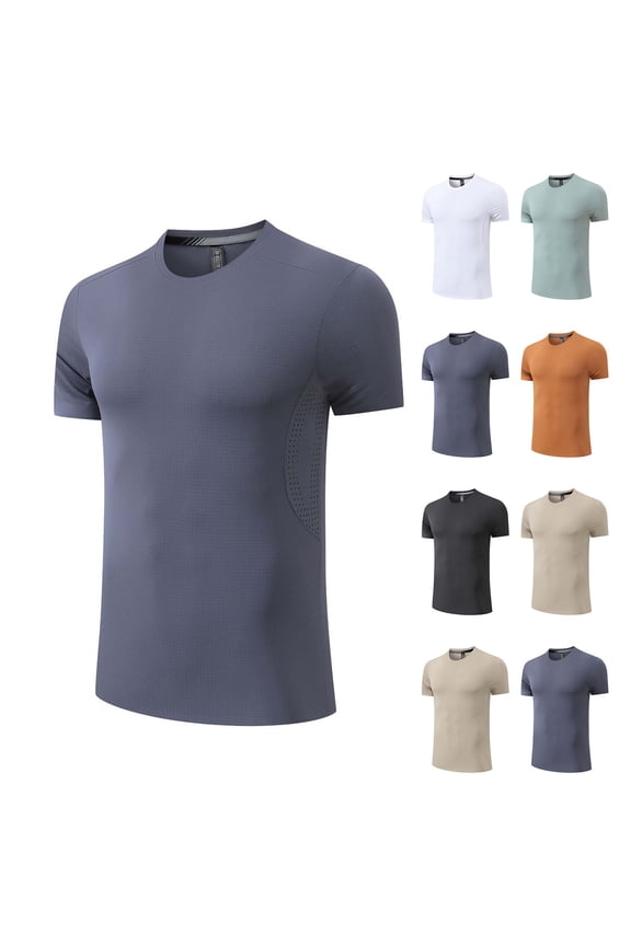 Men's Ice Silk T Shirt Short Sleeve Crew Neck T-Shirt Casual Summer Classic Basic Tee Shirts White XL(XL)