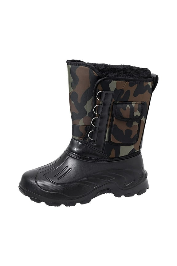 Men's Insulated Waterproof Snow Boots Warm Winter Outdoor Hiking Work Boot Green 8(42)