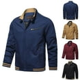 thumbnail image 1 of Miluxas Men's Jacket Casual Bomber Jacket Stand Collar Canvas Jacket Windbreaker Red, 1 of 7