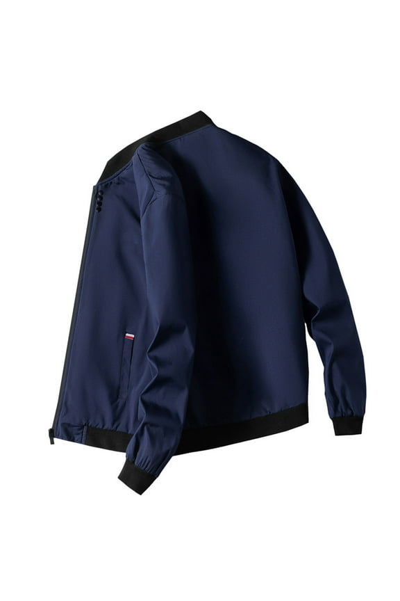 Men's Jacket Lightweight Bomber Jacket Casual Windbreaker Jackets Windproof Zip Up Coats with Pockets Navy 6(M)