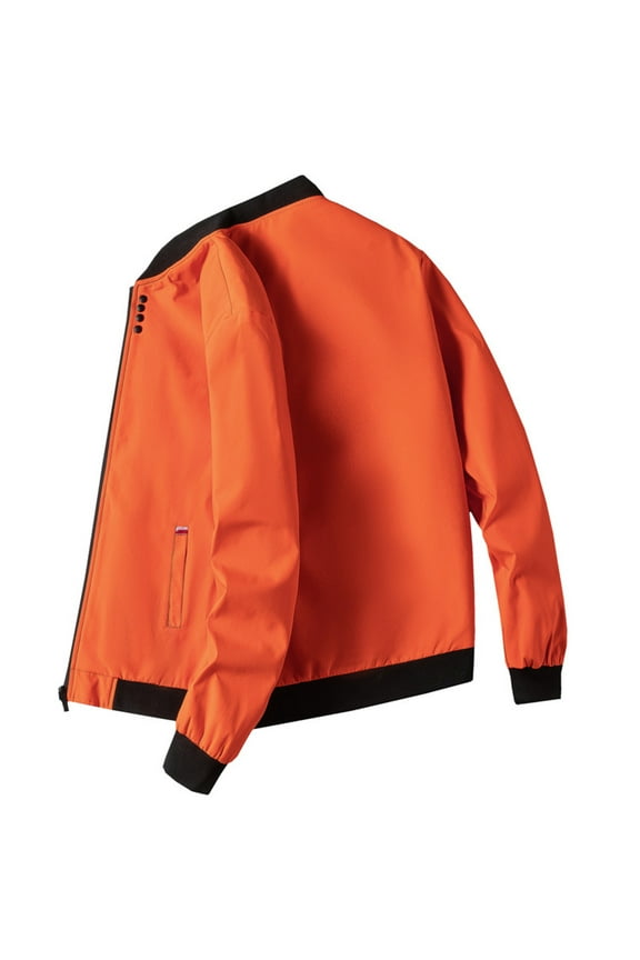 Men's Jacket Lightweight Bomber Jacket Casual Windbreaker Jackets Windproof Zip Up Coats with Pockets Orange 12(XXL)