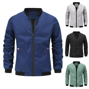 Miluxas Men's Lightweight Jacket Clearance Casual Fashion Windbreaker Flight Zip Up Outdoor Coat Jackets Navy 12(XL)