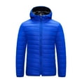 thumbnail image 1 of Miluxas Men's Lightweight Puffer Jacket Hooded Warm Winter Coat Quilted Lined Water-Resistant Full Zip Bubble Jackets Blue, 1 of 9