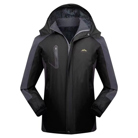 Miluxas Men's Lightweight Waterproof Hooded Rain Jacket Outdoor Raincoat Shell Jacket for Hiking Travel
