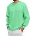 thumbnail image 1 of Miluxas Men's Long Sleeve Shirts Casual Crewneck Pullover T-Shirt Stretch Textured Knit Tee Green, 1 of 6
