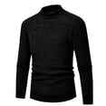 thumbnail image 1 of Miluxas Men's Mock Turtleneck Ribbed Knit Pullover Sweater Casual Lightweight Slim fit Dress Sweater Black, 1 of 2