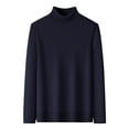 thumbnail image 1 of Miluxas Men's Mock Turtleneck Ribbed Knit Pullover Sweater Casual Lightweight Slim fit Dress Sweater Navy, 1 of 6