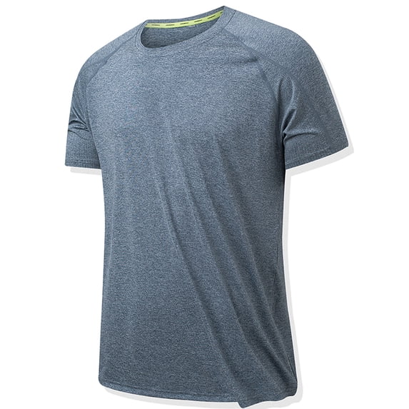 Miluxas Men's Muscle T Shirts Stretch Short Sleeve V Neck Bodybuilding Workout Tee Shirts Dark Gray 6(L)