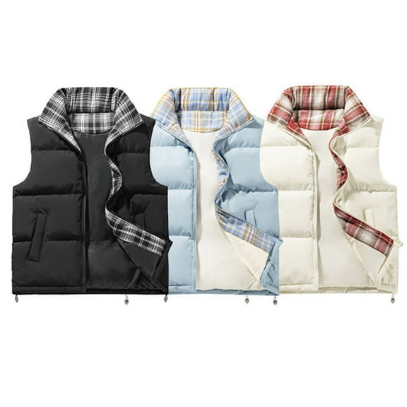Miluxas Men's Outdoor Casual Full Zipper Stand Collar Padded Vest Coats Sleeveless Jacket Light Blue