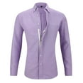thumbnail image 1 of Miluxas Men's Oxford Shirt Solid Casual Button Down Collar Shirts Long Sleeve Dress Shirts with Pocket Purple 10(L), 1 of 7