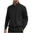thumbnail image 1 of Miluxas Men's Quarter Zip Up Pullover Mock Neck Sweatshirts Warm Midweight Long Sleeve Shirt Black XXL(XXL), 1 of 9
