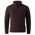 thumbnail image 1 of Miluxas Men's Quarter Zip Up Sweaters Slim Fit Lightweight Mock Neck Pullover Casual Polo Sweaters Coffee, 1 of 6