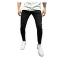thumbnail image 1 of Miluxas Men's Ripped Jeans Slim Fit Skinny Stretch Jeans Pants Black, 1 of 7