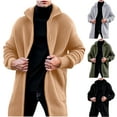 thumbnail image 1 of Miluxas Men's Shawl Collar Open Front Long Cardigan Ribbed Knit Sweater with Pockets Khaki, 1 of 4