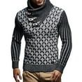 thumbnail image 1 of Miluxas Men's Shawl Collar Pullover Sweater Casual Slim Button Textured Knit Sweaters Gray, 1 of 8