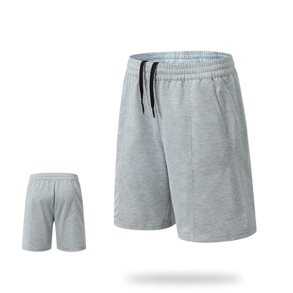 Miluxas Men's Shorts Running Athletic Shorts Gym Workout Breathable Shorts Gray XXL(XXL)