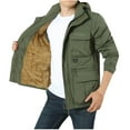 thumbnail image 1 of Miluxas Men's Ski Jacket Winter Warm Snow Coat Waterproof Windbreaker Hooded Work Outerwear Snowboarding Jackets Army Green, 1 of 5