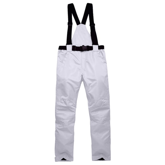 Miluxas Men's Skiing Pants Waterproof Windproof Fleece Lined Hiking Cargo Insulated Pants Winter Warm Snow Pants White 10(XL)