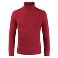thumbnail image 1 of Miluxas Men's Slim Fit Mock Turtleneck Pullover Sweater Casual Basic Knitted thermal Sweaters Red 12(XL), 1 of 5