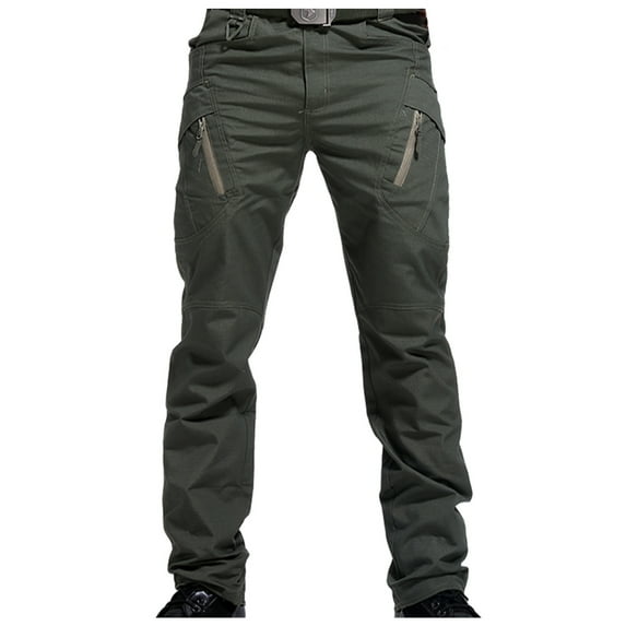 Miluxas Men's Slim-Fit Stretch Cargo Pant Green 8(XL)