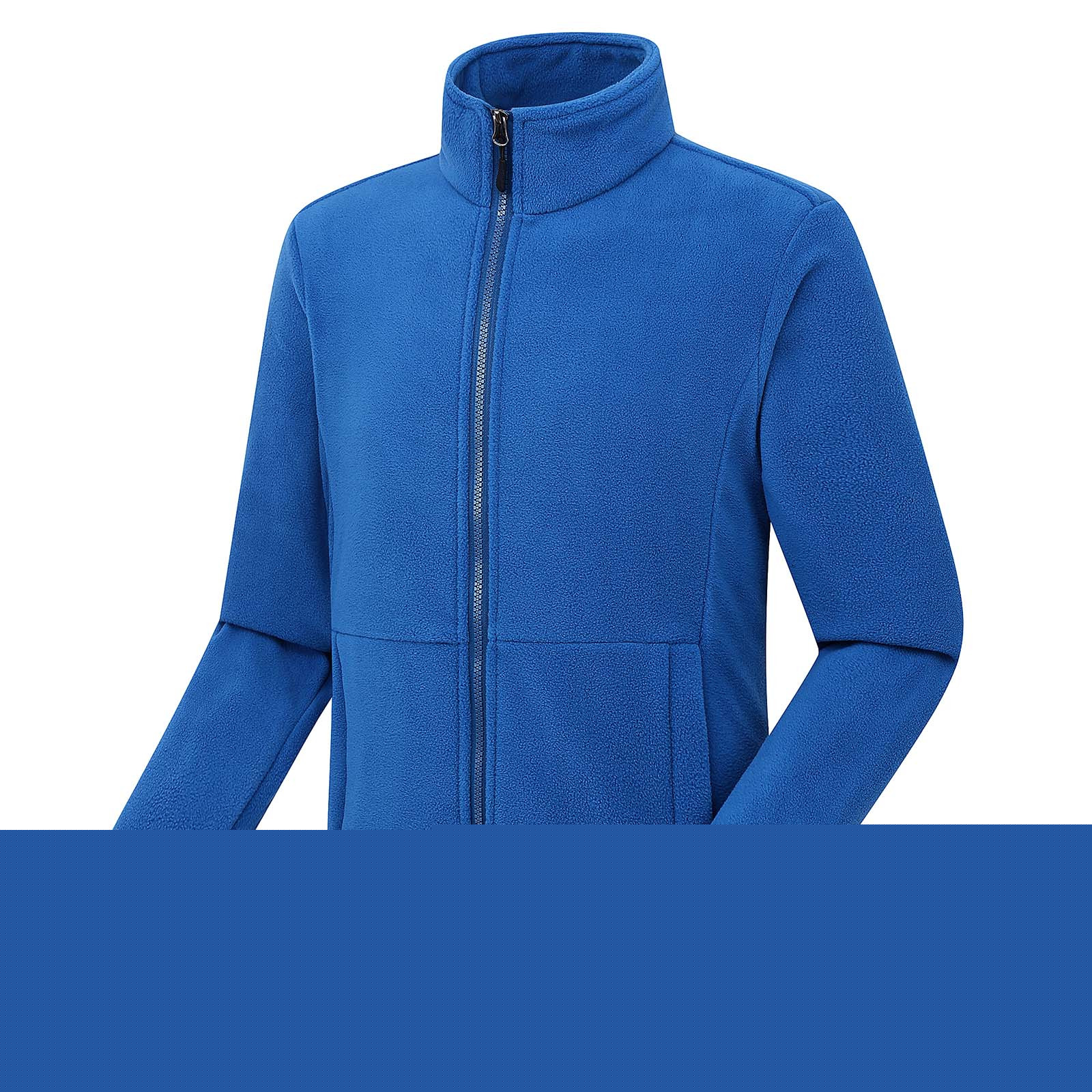 Miluxas Men's Soft Polar Fleece Jacket Lightweight Full Zip Jackets Casual Outdoor Warm Jackets Coats with Pockets Blue