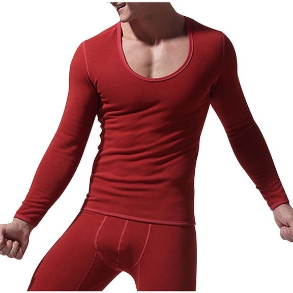 Miluxas Men's Solid Color Exercise Soft Underwear T-shirts Short Sleeve Red