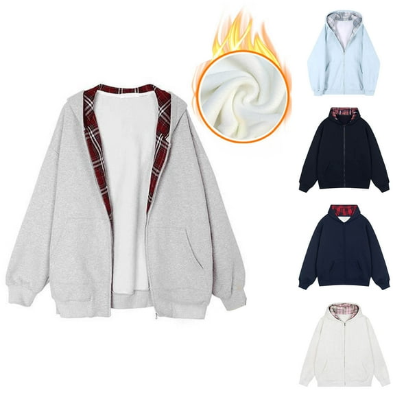 Miluxas Men's Solid Color Hooded Cardigan Loose Casual Sports Zipper Hoodie Coat Sky Blue