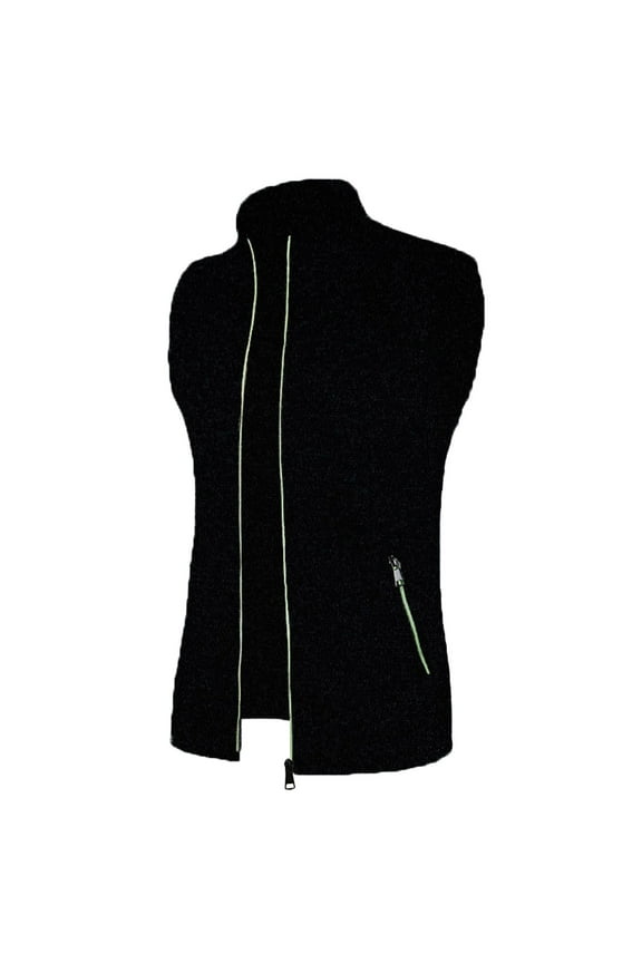 Men's Sport Vest Lightweight Sleeveless Zip Up Jacket Casual Outerwear Outdoor Golf Vests Black 8(L)