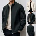 thumbnail image 1 of Miluxas Men's Standing Collar Zipper Casual Jacket, Men Lightweight Business Casual Windbreaker Jacket, Leisure Jackets Black, 1 of 8